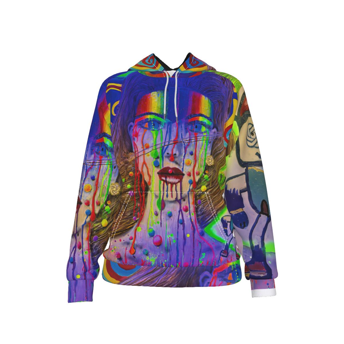 All-Over Print Women's Raglan Pullover Hoodie